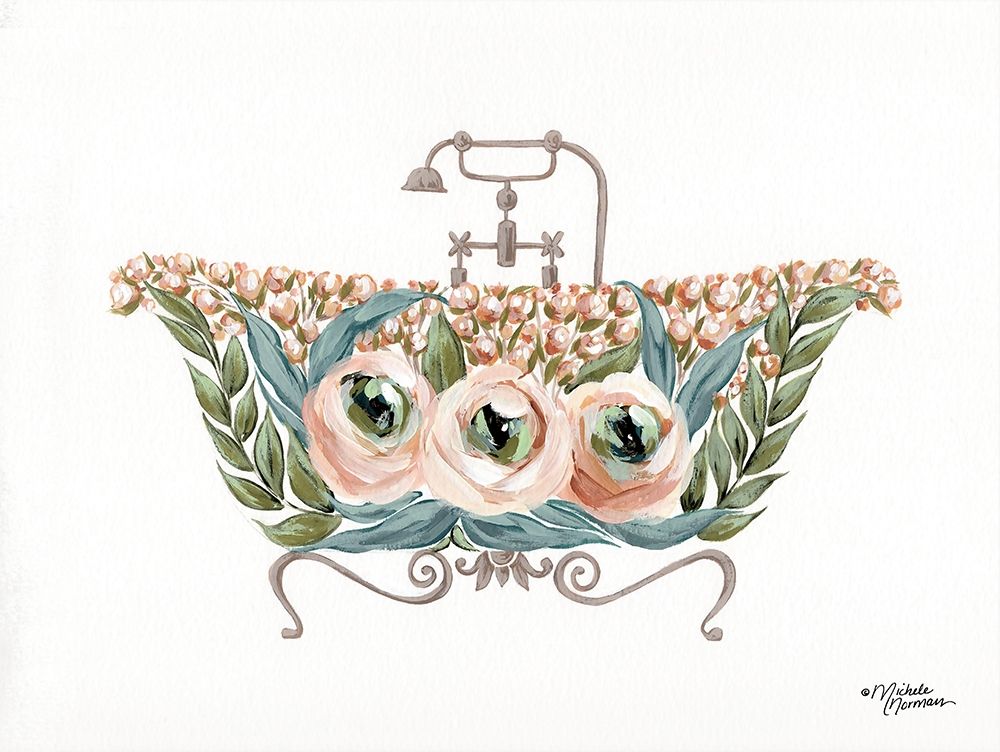 Vintage Bathtub art print by Michele Norman for $57.95 CAD