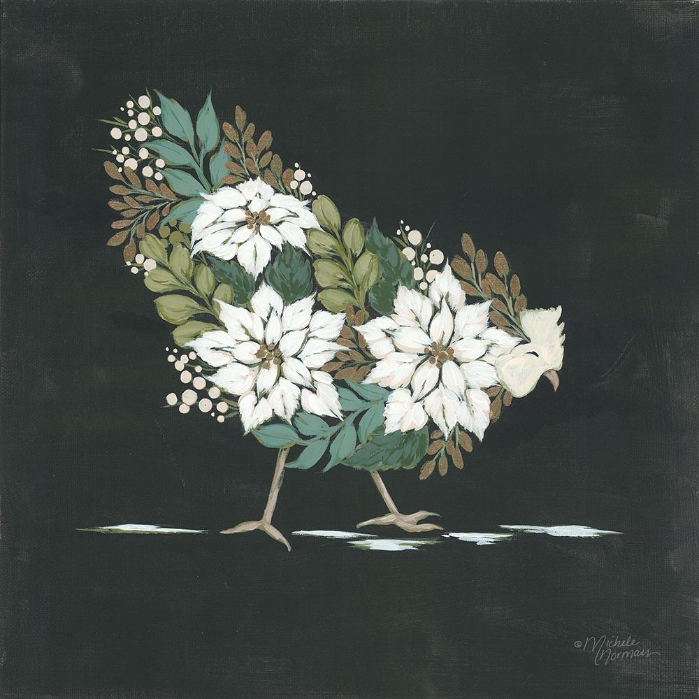 Floral Winter Hen art print by Michele Norman for $57.95 CAD
