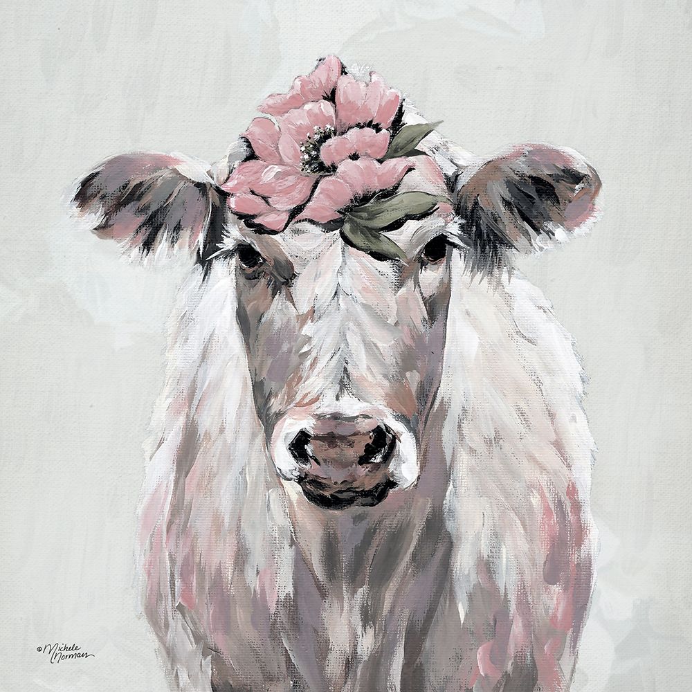 Pretty in Pink Cow art print by Michele Norman for $57.95 CAD