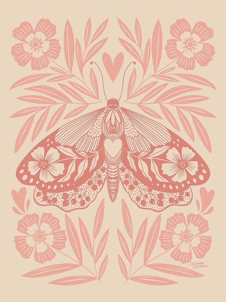 Moth Floral Wings I art print by Michele Norman for $57.95 CAD