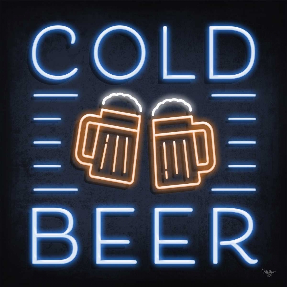 Neon Cold Beer art print by Mollie B. for $57.95 CAD