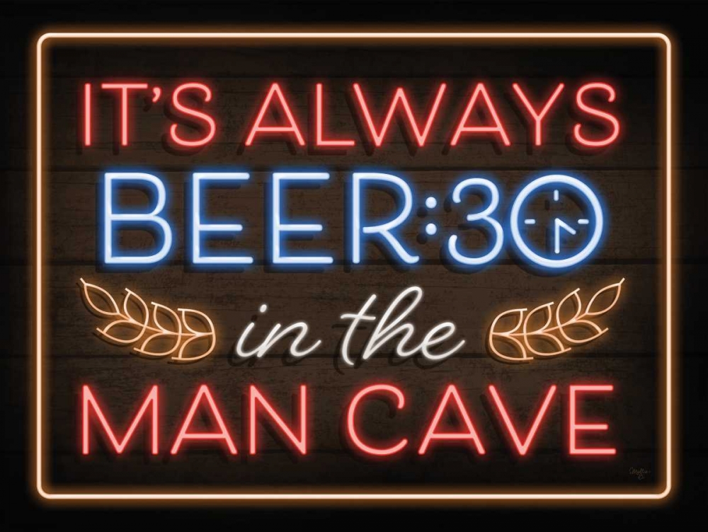Neon Beer:30 Man Cave art print by Mollie B. for $57.95 CAD