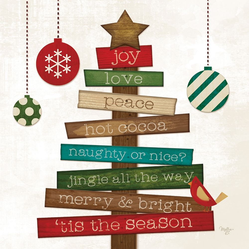 Christmas Tree Sentiments art print by Mollie B. for $57.95 CAD