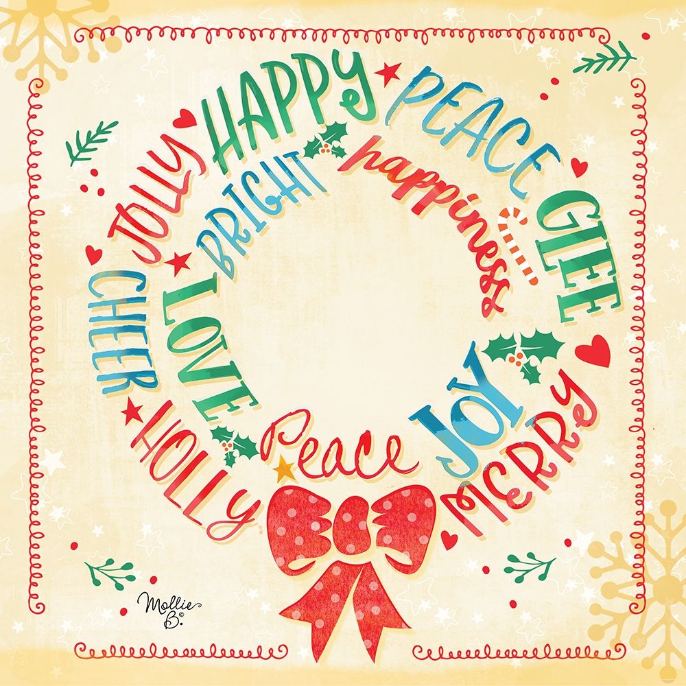 Christmas Wreath art print by Mollie B. for $57.95 CAD