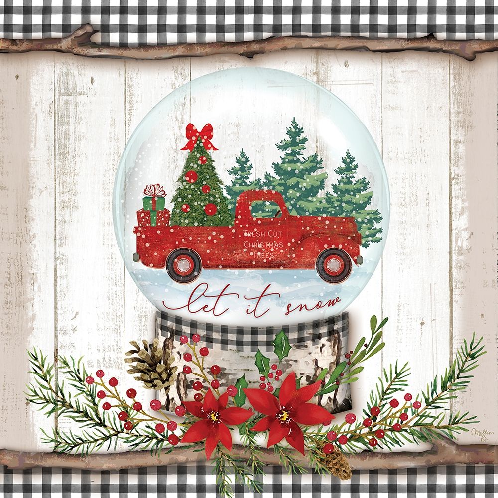 Let it Snow Red Truck art print by Mollie B. for $57.95 CAD