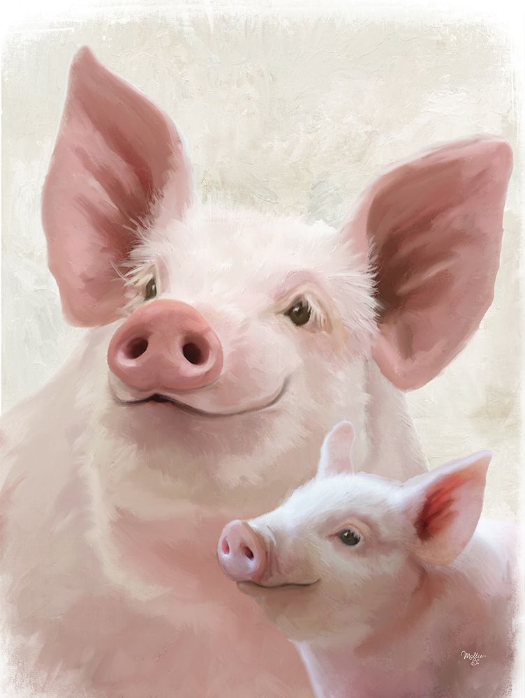 Piglet and Mom art print by Mollie B. for $57.95 CAD