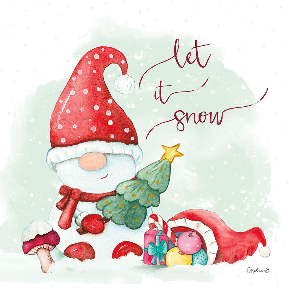 Let it Snow Snowman Gnome art print by Mollie B. for $57.95 CAD
