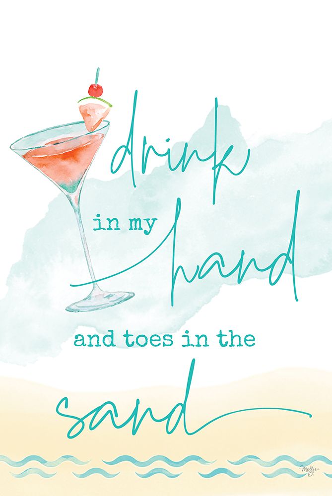 Beach Drink and Sand art print by Mollie B. for $57.95 CAD