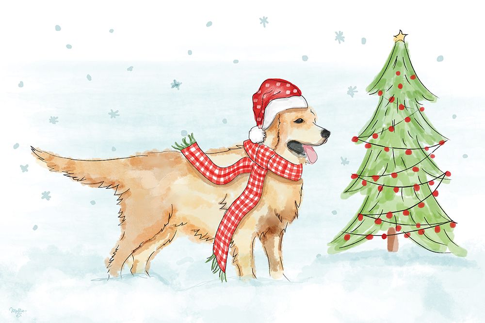Christmas Dog art print by Mollie B. for $57.95 CAD