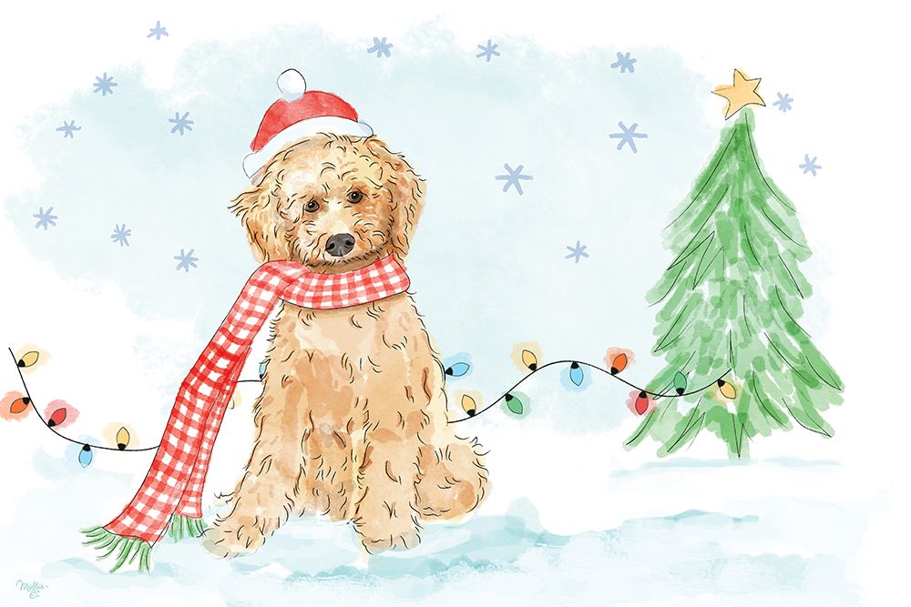 Christmas Labradoodle art print by Mollie B. for $57.95 CAD
