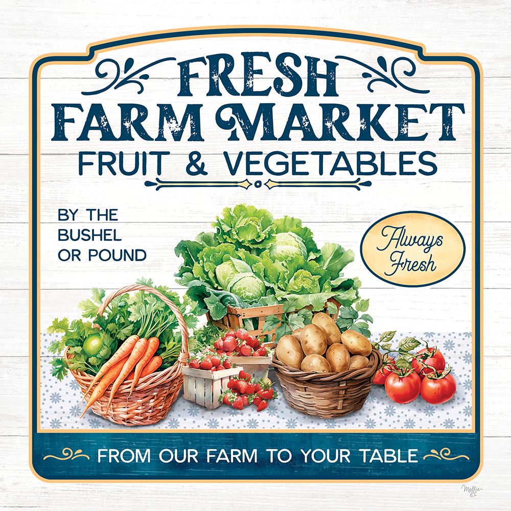 Fresh Farm Market Fruit And Vegetables art print by Mollie B. for $57.95 CAD