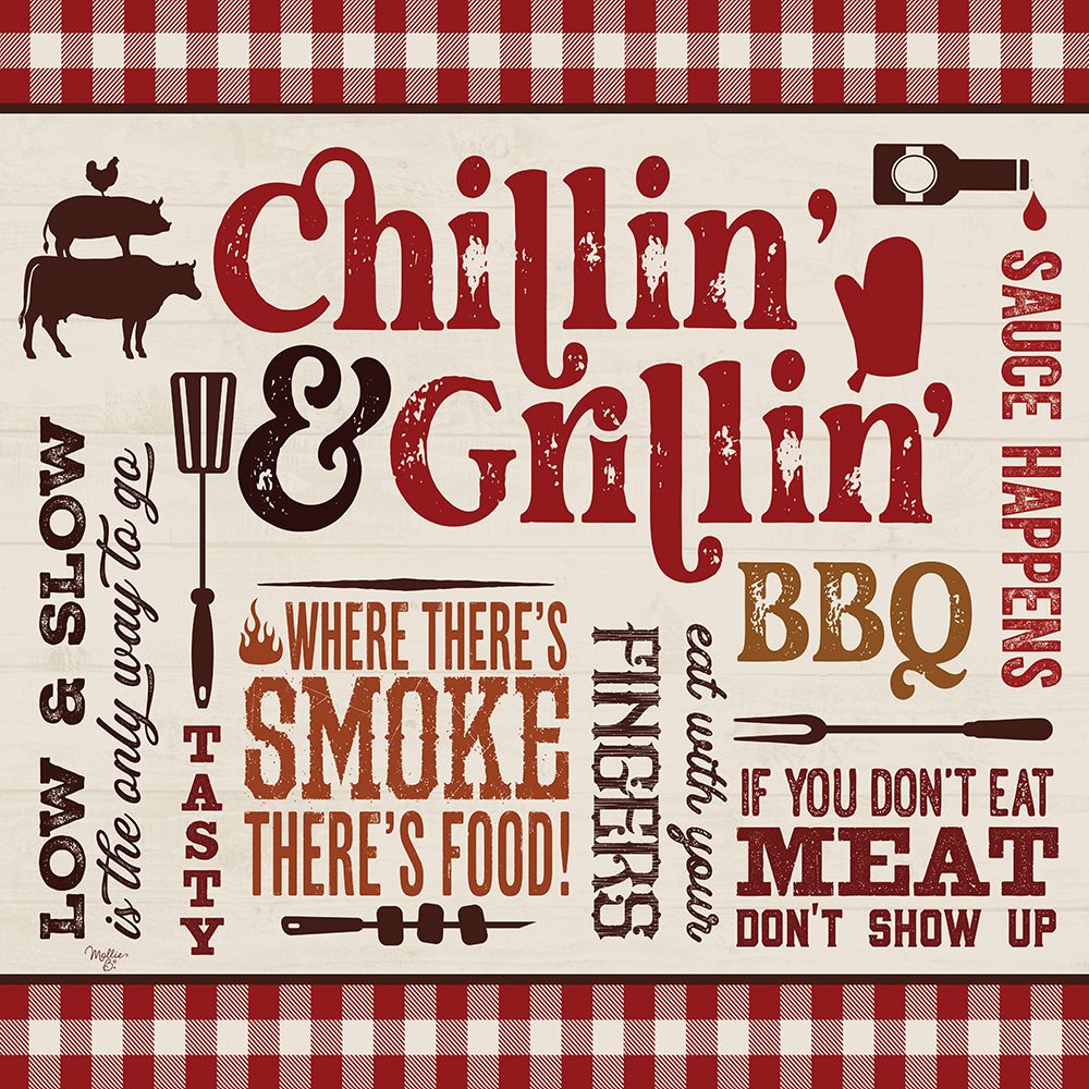 Grillin and Chillin BBQ art print by Mollie B. for $57.95 CAD