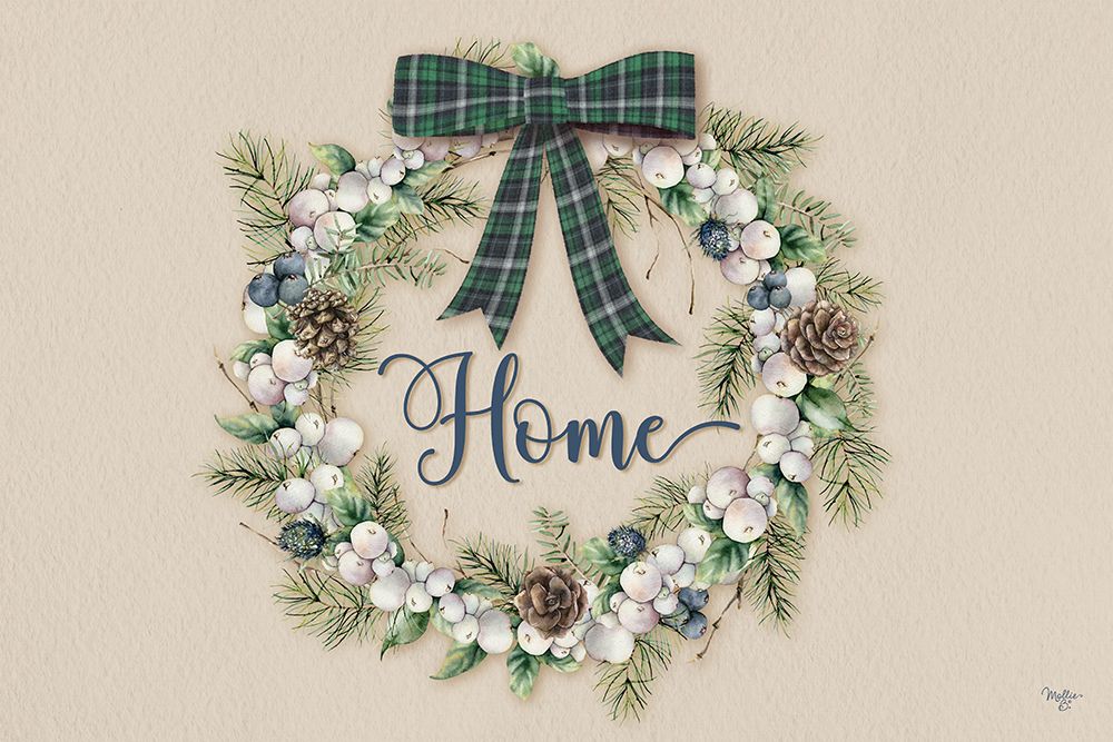Winterberry Home Wreath art print by Mollie B. for $57.95 CAD