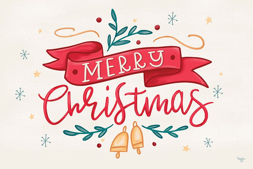 Whimsical Merry Christmas art print by Mollie B. for $57.95 CAD