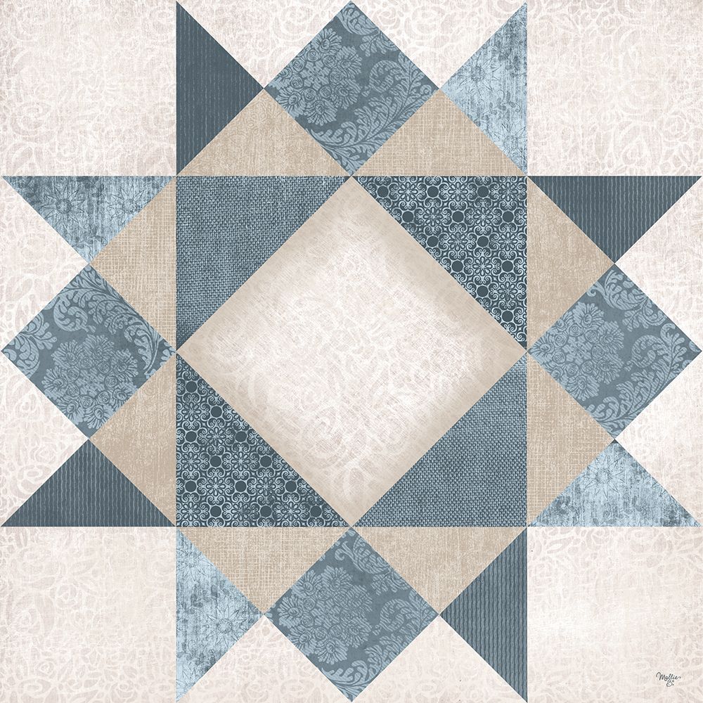 Blue Quilt Square I art print by Mollie B. for $57.95 CAD