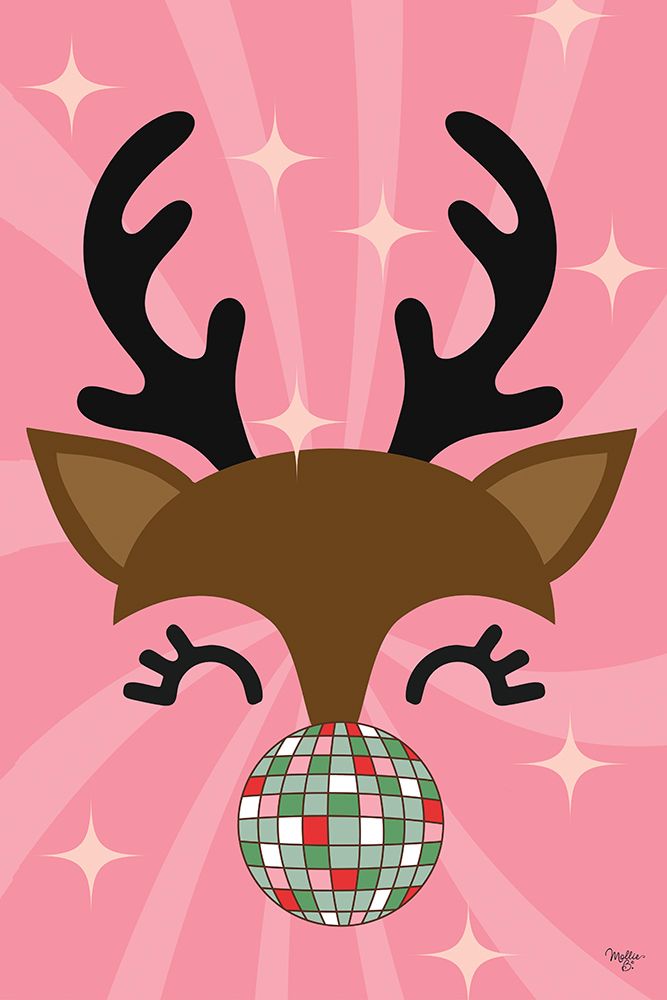 Disco Reindeer art print by Mollie B. for $57.95 CAD