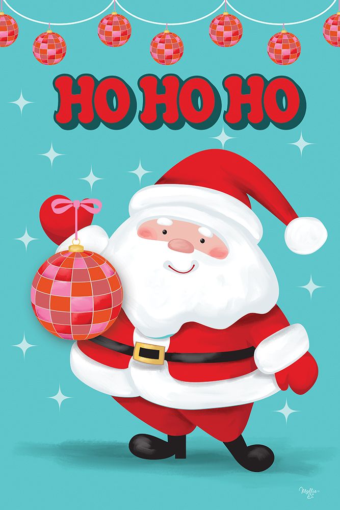 Disco Ball Santa art print by Mollie B. for $57.95 CAD