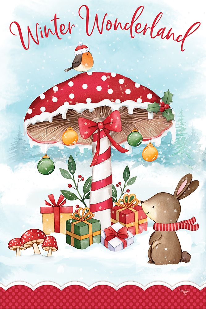 Mushroom Winter Wonderland art print by Mollie B. for $57.95 CAD