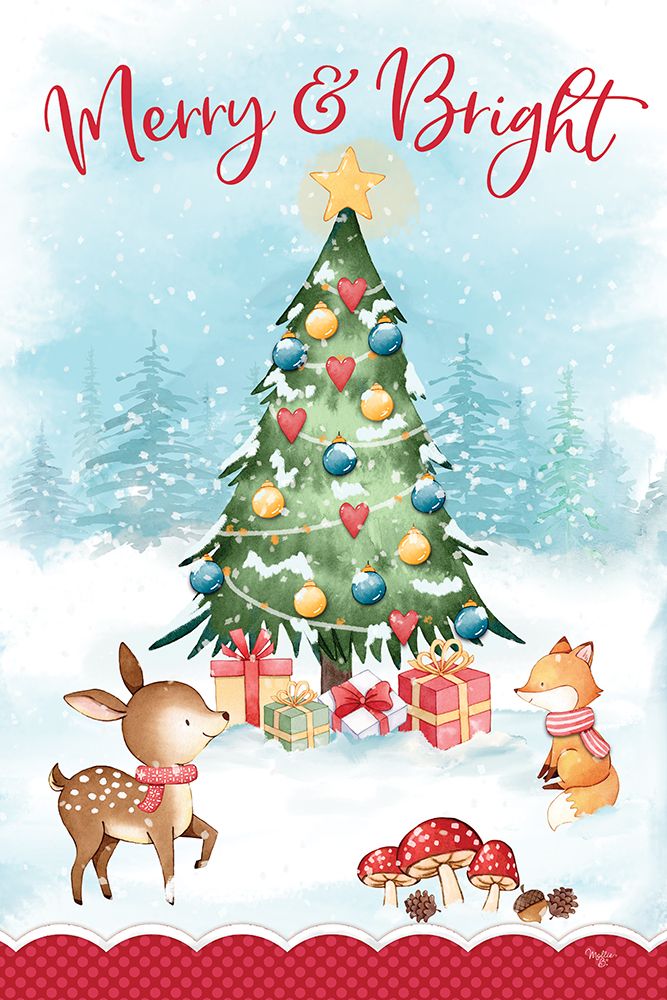 Merry And Bright Woodland Christmas art print by Mollie B. for $57.95 CAD