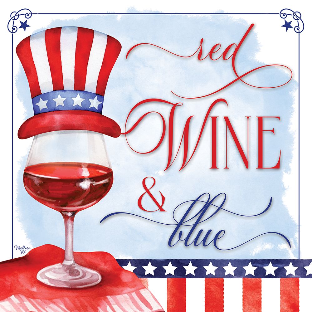 Red Wine And Blue art print by Mollie B. for $57.95 CAD