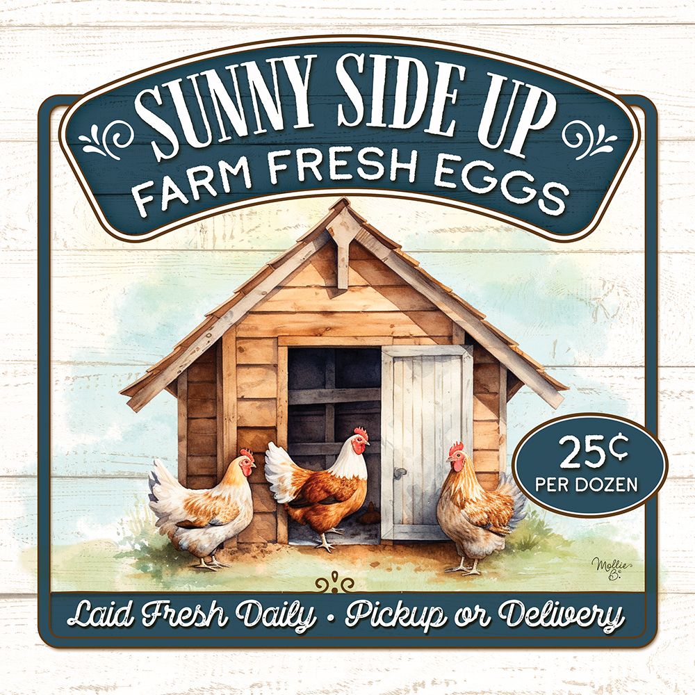 Sunny Side Up Farm Fresh Eggs art print by Mollie B. for $57.95 CAD