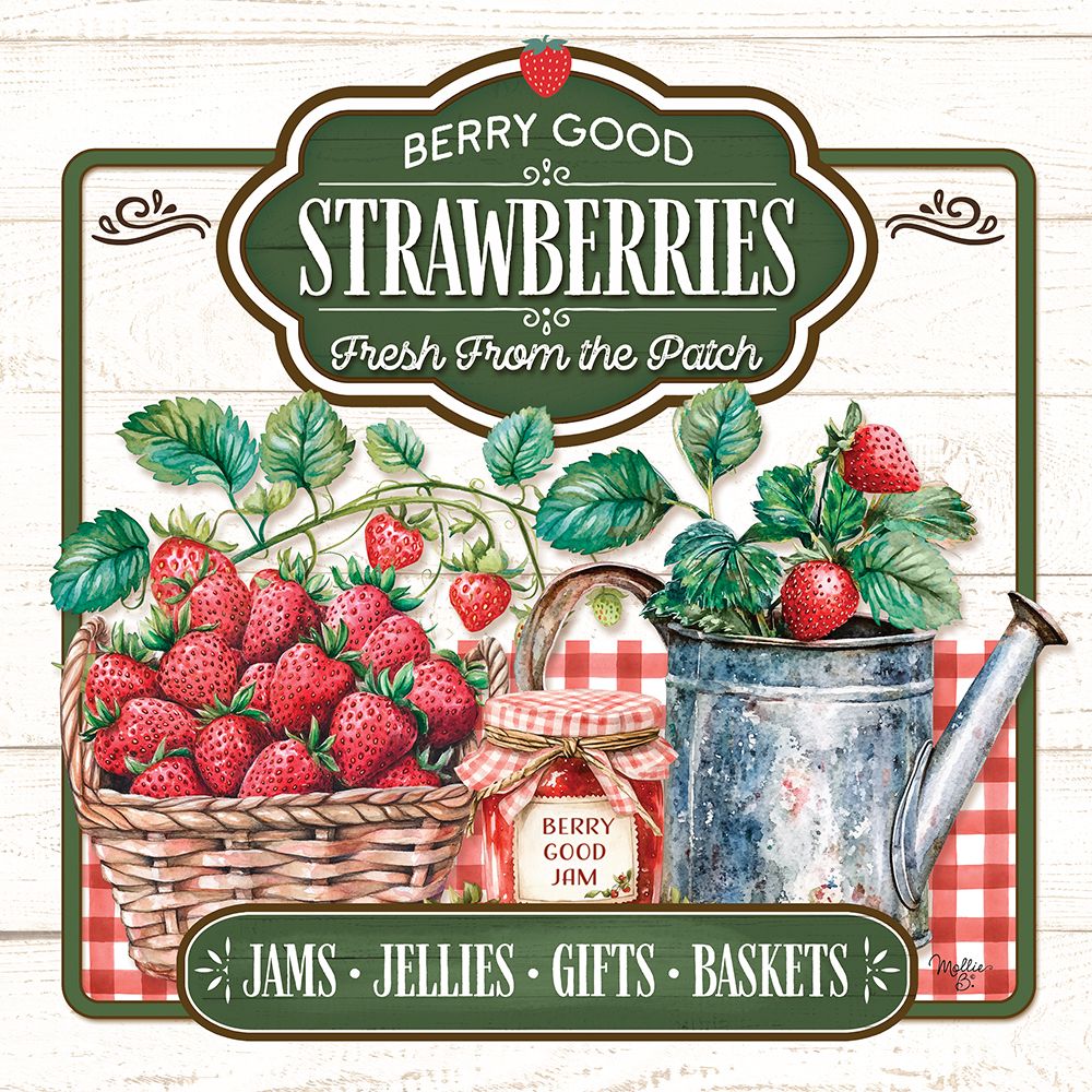 Berry Good Strawberries art print by Mollie B. for $57.95 CAD