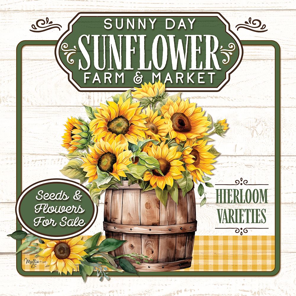 Sunflower Farm And Market art print by Mollie B. for $57.95 CAD
