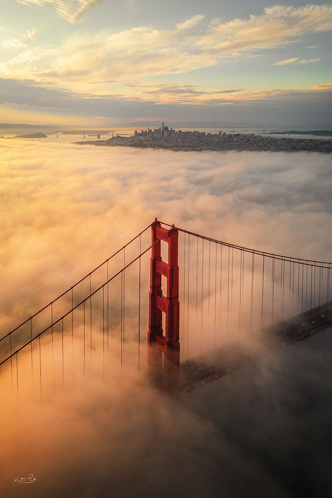 Golden Gate at Sunrise art print by Martin Podt for $57.95 CAD