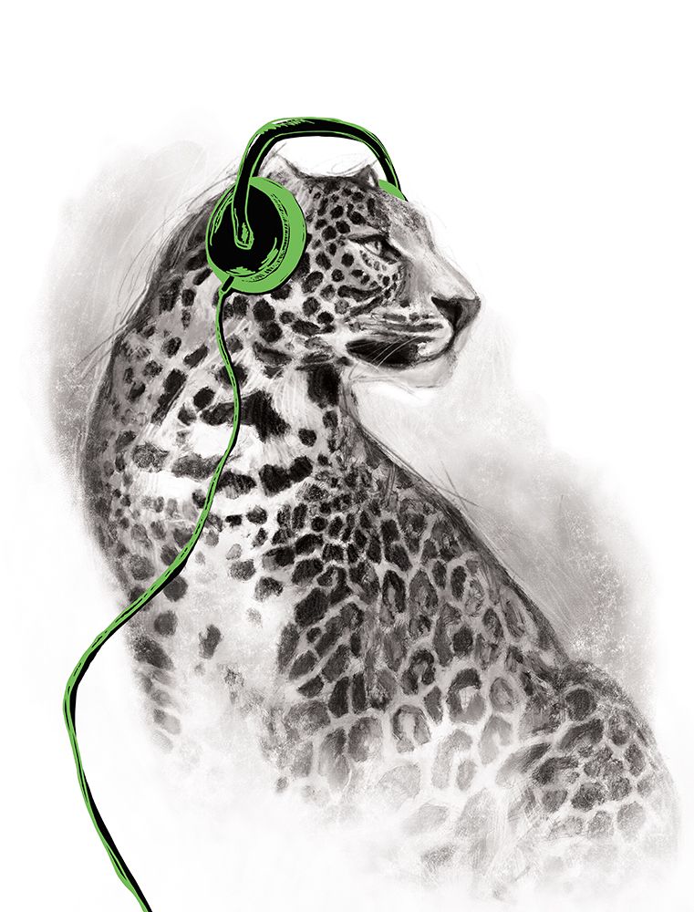 Rockin Leopard art print by Masey St. Studios for $57.95 CAD
