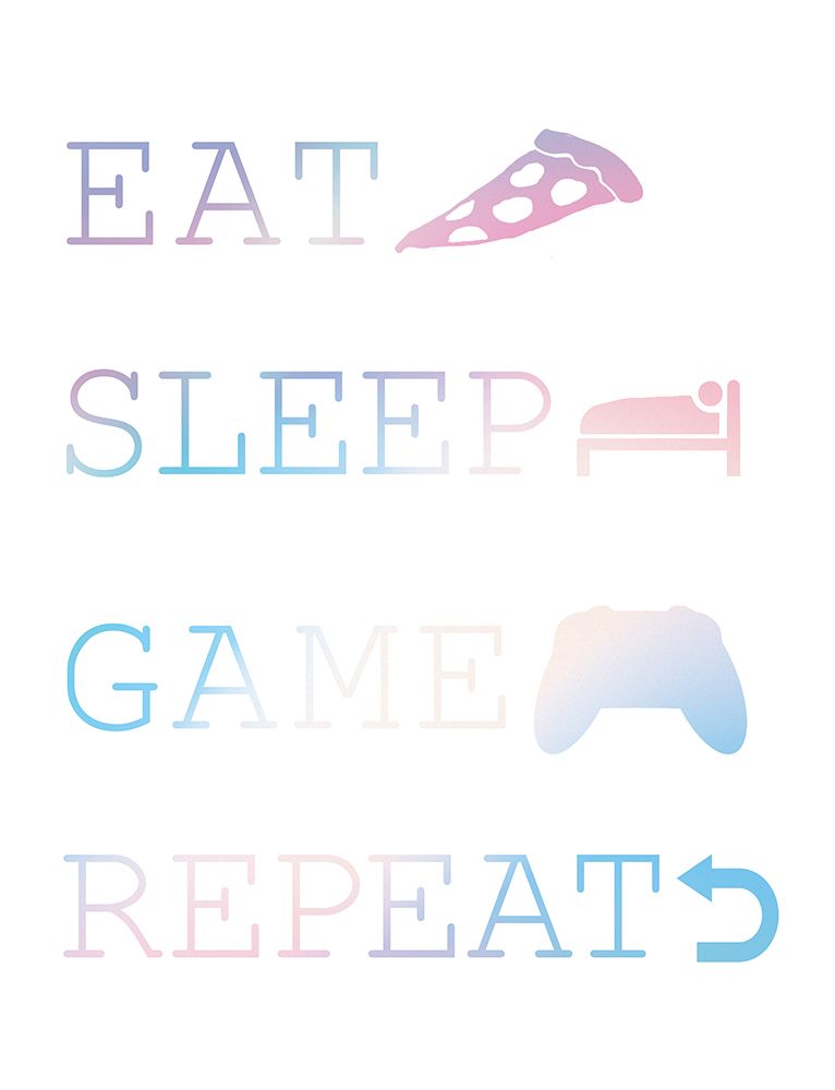 Eat, Sleep, Game, Repeat art print by Masey St. Studios for $57.95 CAD