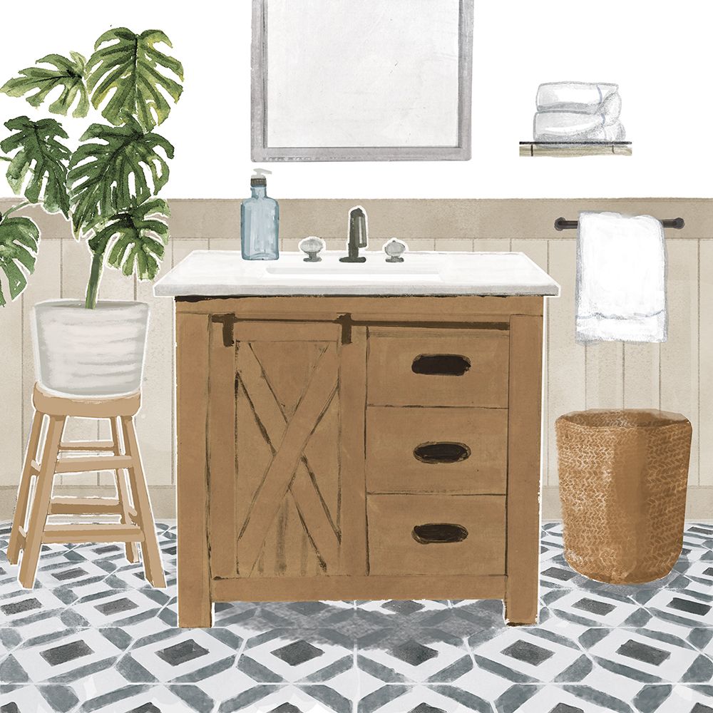 Farmhouse Bathroom art print by Masey St. Studios for $57.95 CAD