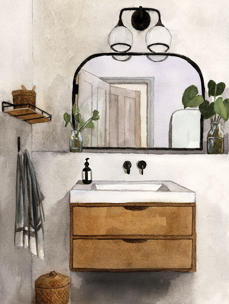 Bathroom Scene III art print by Masey St. Studios for $57.95 CAD