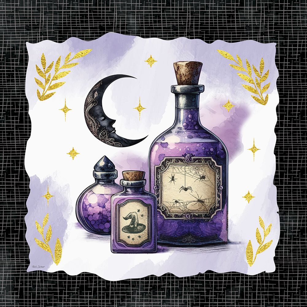 Mystic Halloween Potions with Moon art print by Nicole DeCamp for $57.95 CAD