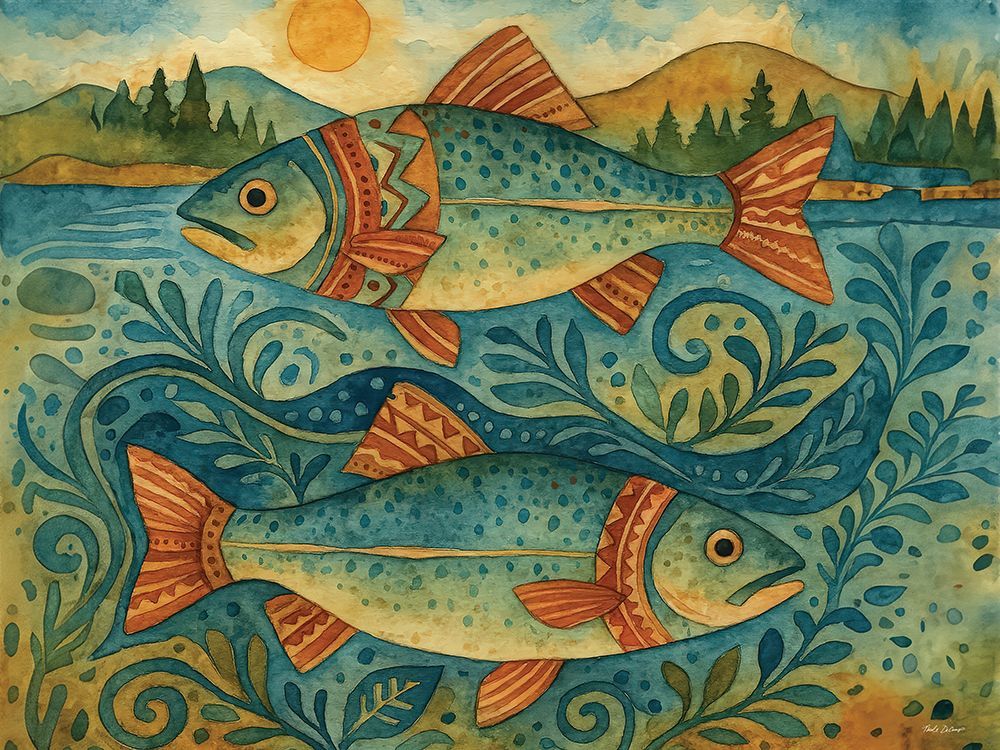 Patterned Fish art print by Nicole DeCamp for $57.95 CAD
