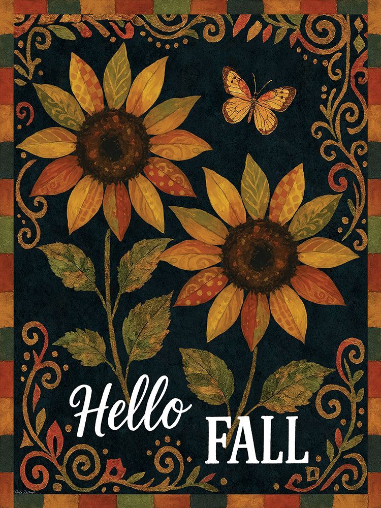Hello Fall Sunflowers art print by Nicole DeCamp for $57.95 CAD