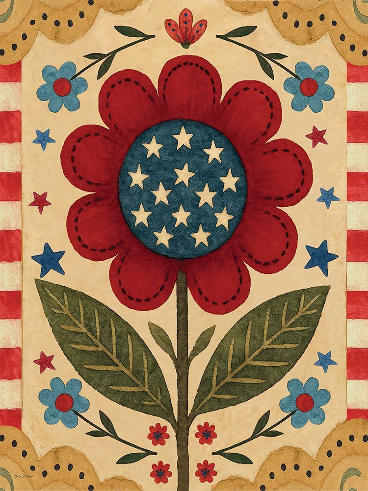 Patriotic Flower art print by Nicole DeCamp for $57.95 CAD