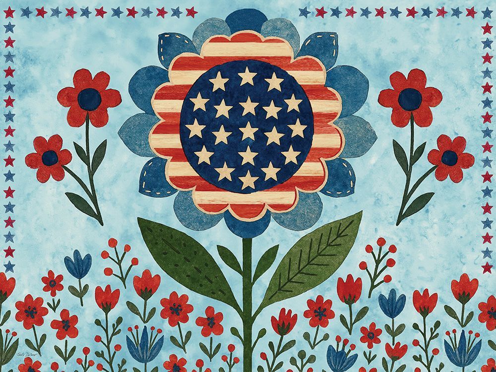 Patriotic Flowers art print by Nicole DeCamp for $57.95 CAD