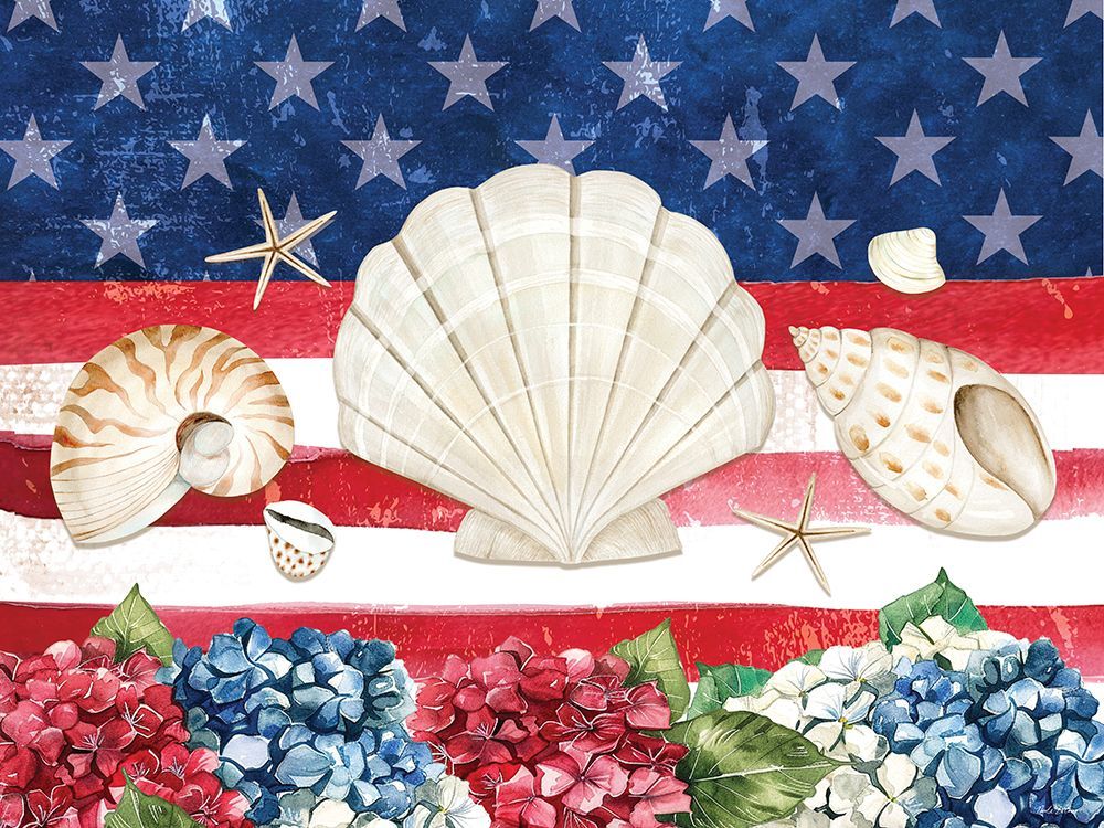 Patriotic Shells I art print by Nicole DeCamp for $57.95 CAD