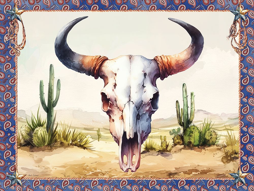 Western Steer Skull art print by Nicole DeCamp for $57.95 CAD