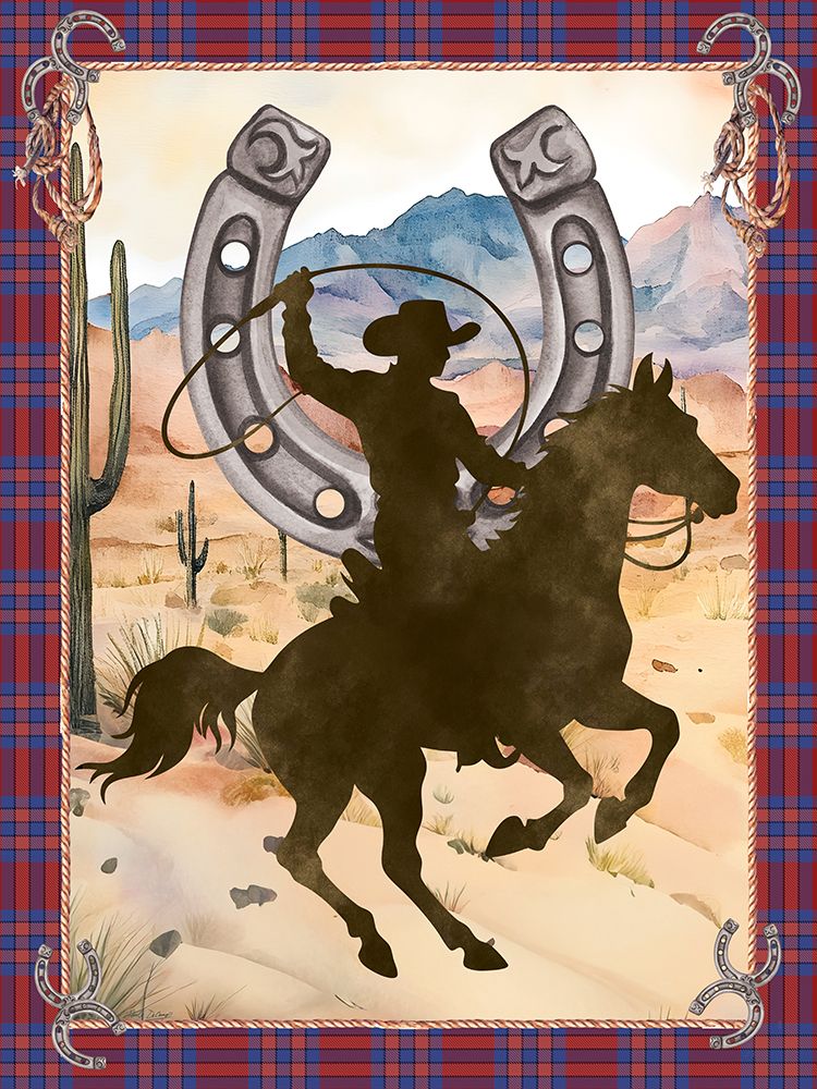 Western Cowboy on Horse art print by Nicole DeCamp for $57.95 CAD
