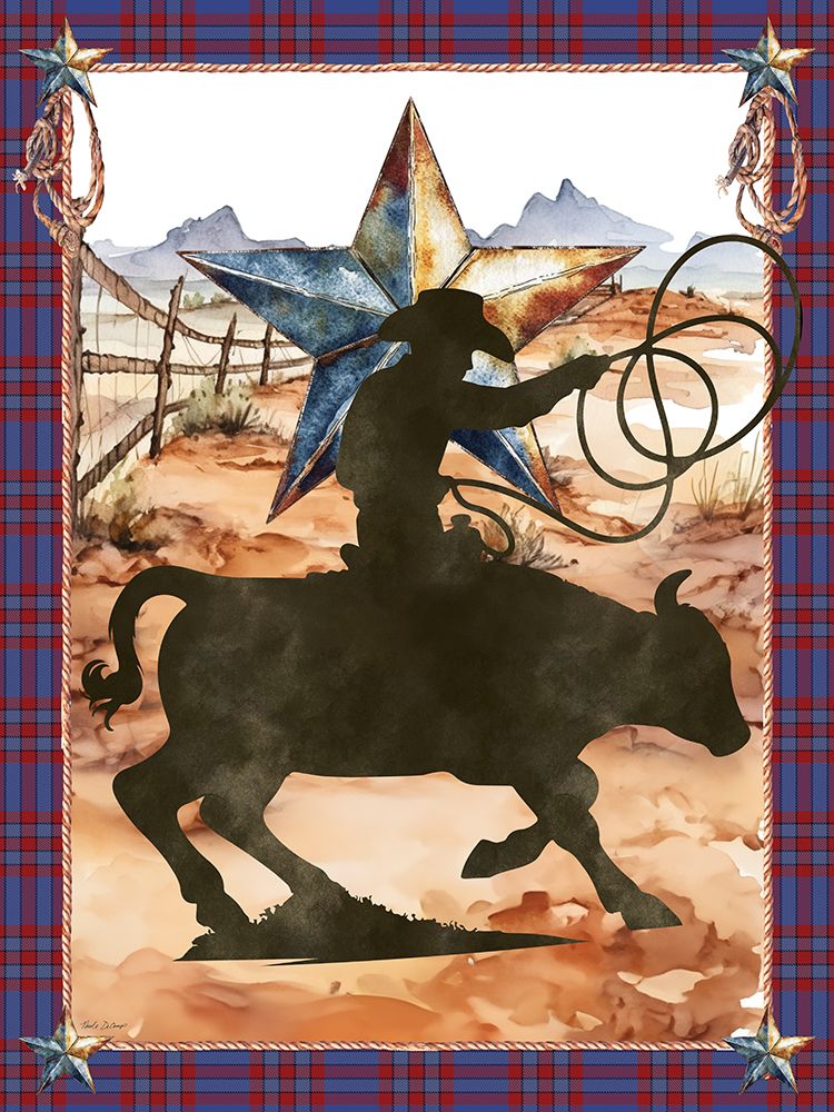Western Cowboy on Bull art print by Nicole DeCamp for $57.95 CAD