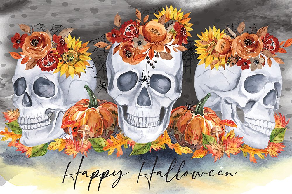 Happy Halloween Skulls art print by Nicole DeCamp for $57.95 CAD