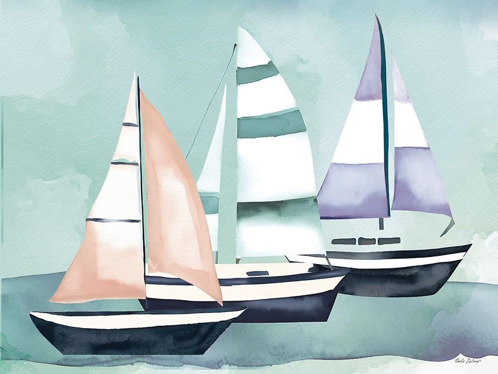 High Tide Sailboats art print by Nicole DeCamp for $57.95 CAD