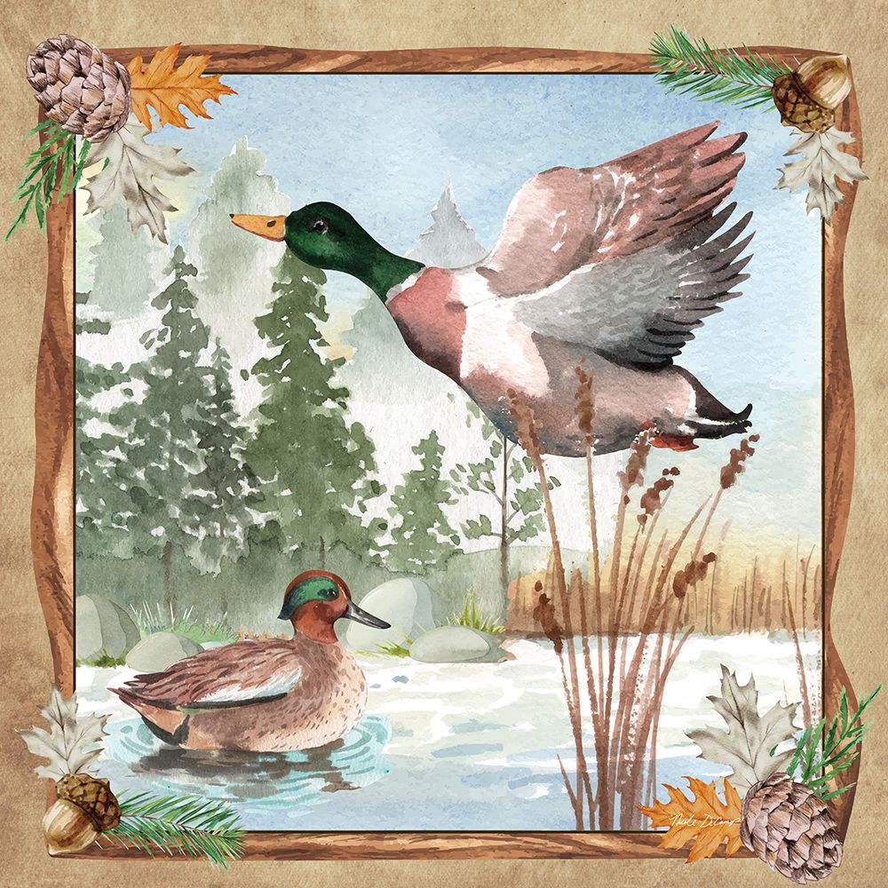 Duck in Flight art print by Nicole DeCamp for $57.95 CAD