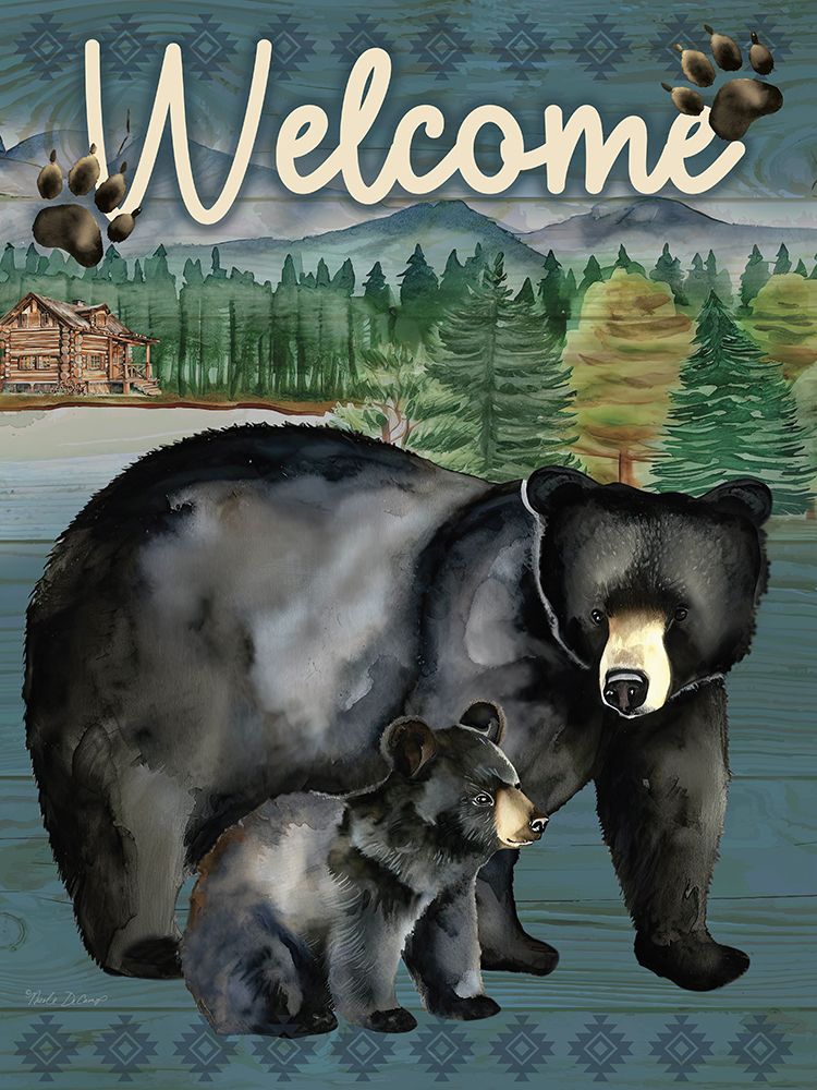 Black Bears Welcome art print by Nicole DeCamp for $57.95 CAD