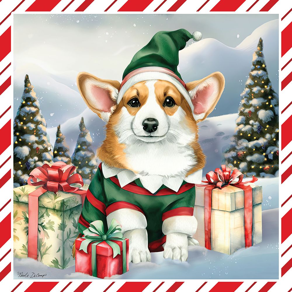 Corgi Elf art print by Nicole DeCamp for $57.95 CAD
