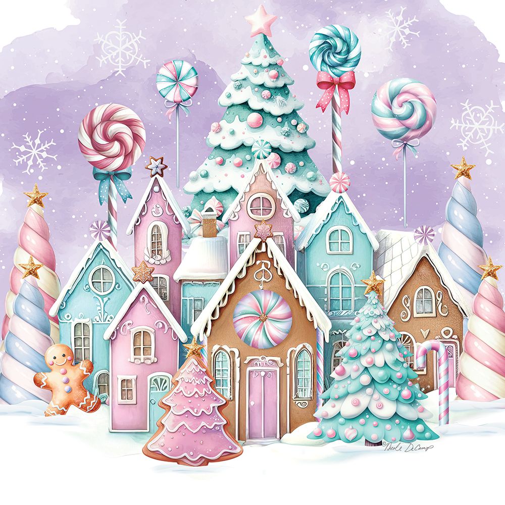 Candyland Gingerbread Village art print by Nicole DeCamp for $57.95 CAD