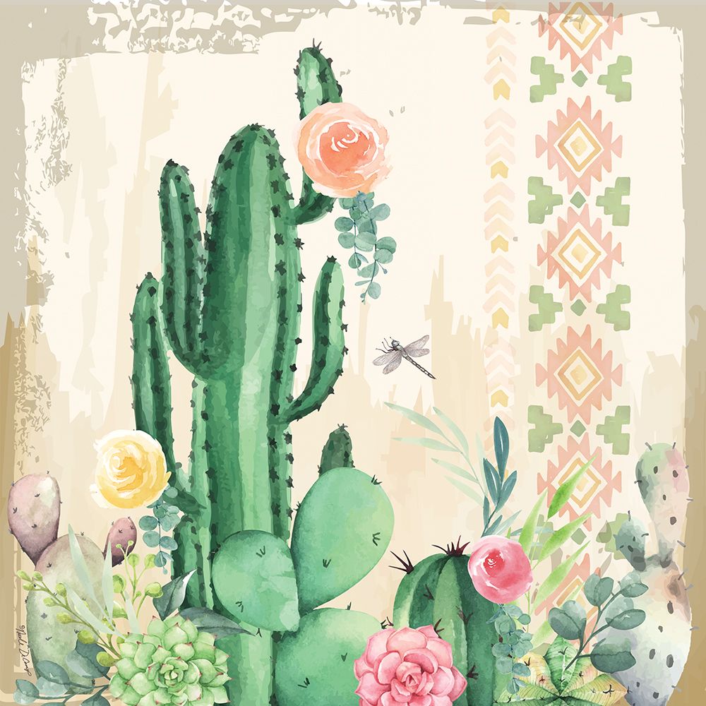 Southwest Cactus I art print by Nicole DeCamp for $57.95 CAD