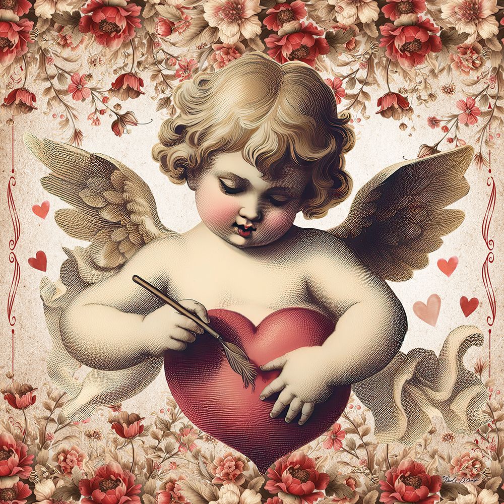 Be My Valentine Cupid Heart art print by Nicole DeCamp for $57.95 CAD
