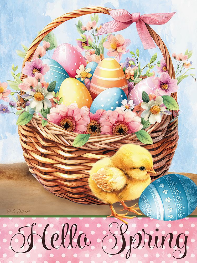 Hello Spring Easter Basket art print by Nicole DeCamp for $57.95 CAD